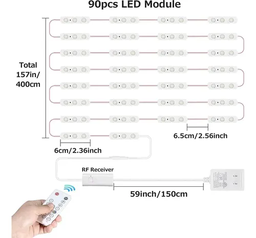 Luces De Espejo Vanity Led Kintion 4m Con Control Remoto Bla
