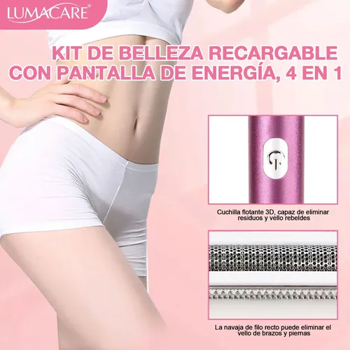 4 En 1 Depiladora Eléctrica Facial Rasuradora Para Mujer Rosa