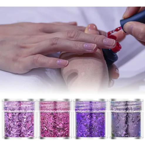 4 Piezas De Decoración De Manicura En De Estrella Púrpura