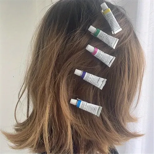 Pinza De Pelo Con Pigmento De Acuarela, 2 Unidades, Para Est