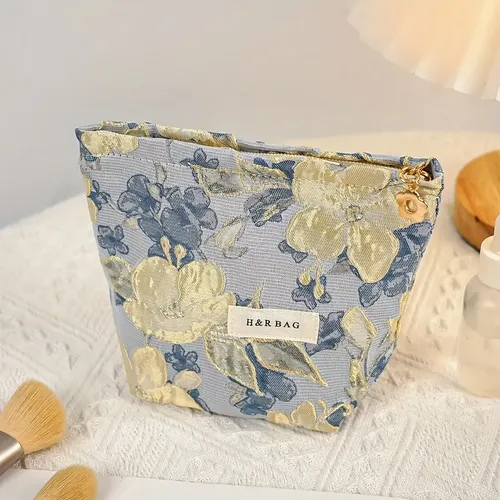Set De Maquillaje Viaje Para Mujer Con Estampado Dorado