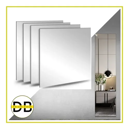 Pack X10 Lámina Espejo Acrílico 30 X40 Adhesiva Rectangular