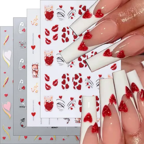 Pegatinas Para Uñas Lbpepamz Para El Día De San Valentín, 4