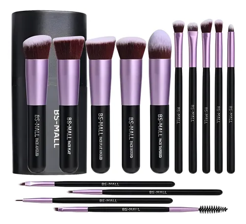 Set De 14 Pinceles Y Brochas Maquillaje Profesional Estuche