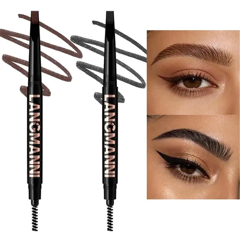 Lápiz Dual Langmanni Para Cejas 2 Piezas Con Spoolie, Tono