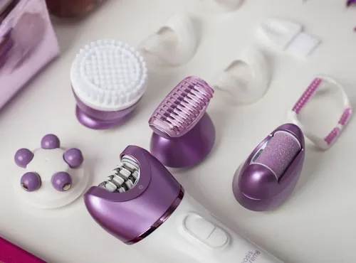 Depiladora Eléctrica Ga.ma Oasis Supreme Usb 8 Accesorios Color Blanco/Violeta