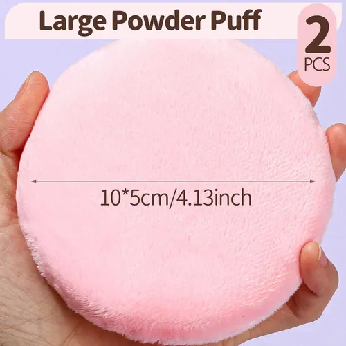 Borla Para Polvos Corporales Rosa 2 Uds, 10,5 Cm Rosa