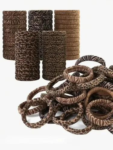 50 Cintas Para El Pelo Retro Con Estampado De Leopardo Y Ceb