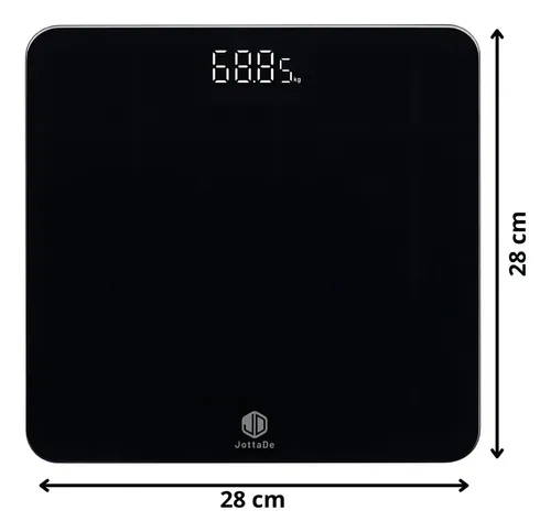 Balanza Digital Alta Precisión Personal 180kg Vidrio Templado LED Color Negro JD EB3483