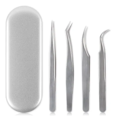 Set Recortador De Pestañas Y Cejas (4 Unidades De Acero Inox