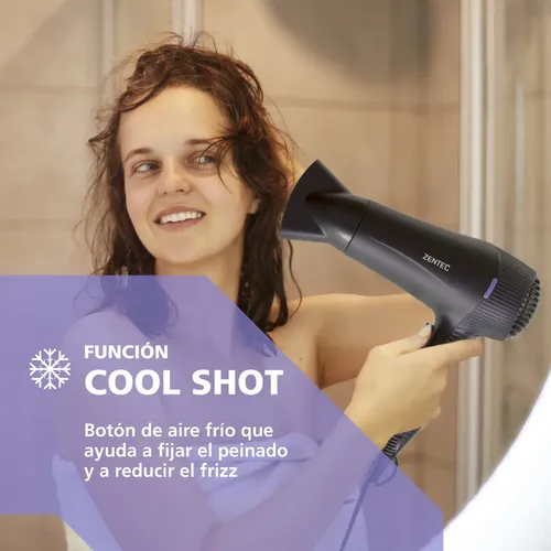 Secador Pelo Zentec Essential SPZ-506 Negro 2000W Aire Frío Boquilla
