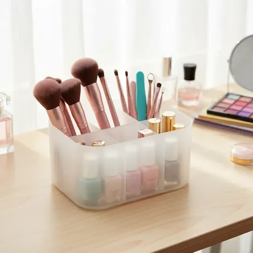 Porta Brochas Organizador Paris Night Pinceles Lima Manicura Blanco Rosa
