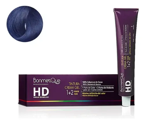 Tintura Bonmetique Hd 50g Coloración Peluquería Tono Tonalizador Azul