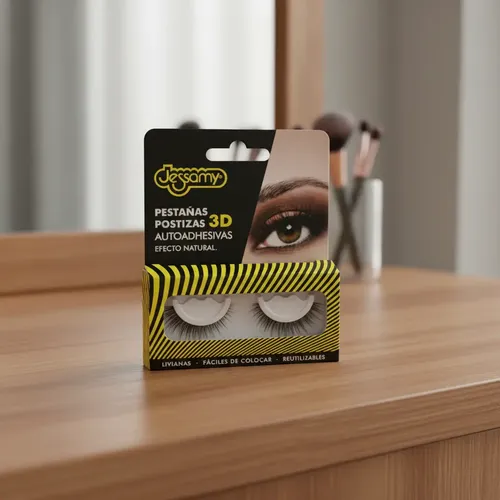 Pestañas Postizas 3d Autoadhesivas Jessamy F-51 Negro D