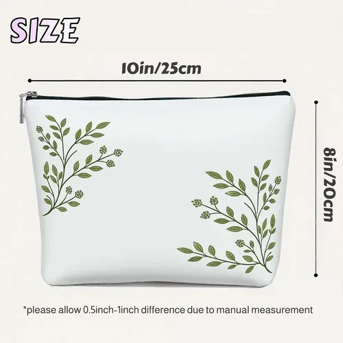 Bolsa De Maquillaje Nórdica Con Forma De Rama De Hoja, 1 Uni