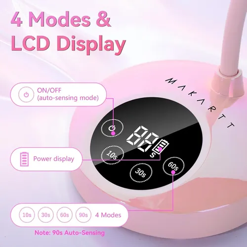 Lámpara Uv Led Para Uñas 30w Recargable Con Sensor