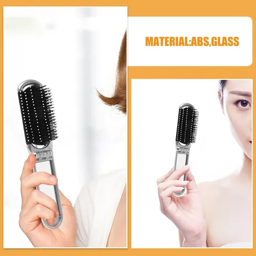 2 Piezas Cepillo De Cabello Portátil Y Plegable Con Espejo