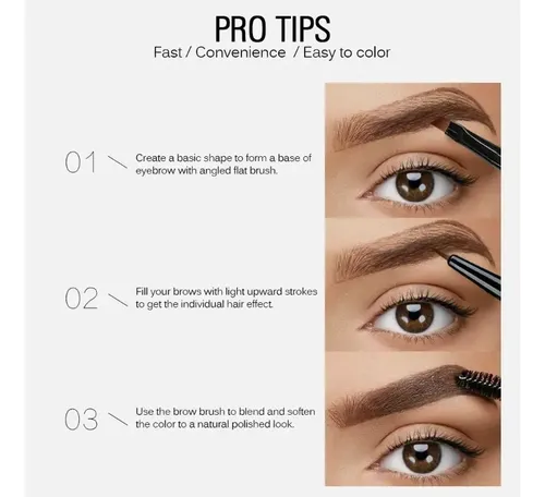 Gel Impermeable Profesional Para Cejas Con Tinte Oscuro, 2 U