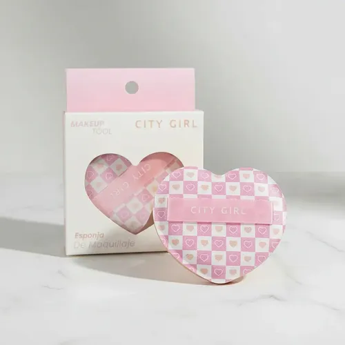 Esponja De Maquillaje Corazon City Girl P/ Apicar Difuminar