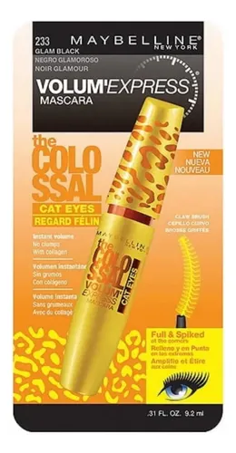 Máscara de pestañas Colossal con forma de ojos de gato Volum Express de Maybelline, color negro