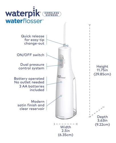 Hilo Dental Portátil Waterpik Wf-02, Blanco, A Batería Blanco