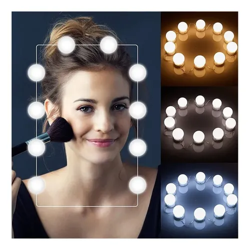 Luces Para Espejo Maquillaje 10 Bombillas Led,3 Colores /