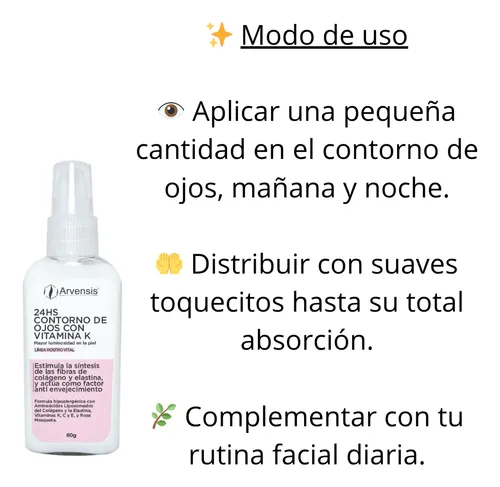 Crema Contorno De Ojos Vitamina K 24hs 60c Bolsas Y Ojeras
