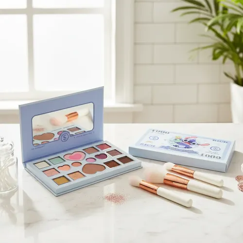 Paleta De Maquillaje Sombras Rubor Iluminador Diseño Stitch