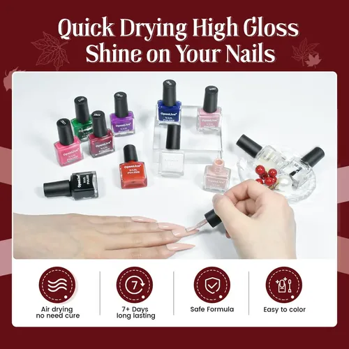 Kit Esmaltes Uñas Openlive 10 Colores Base Top Coat