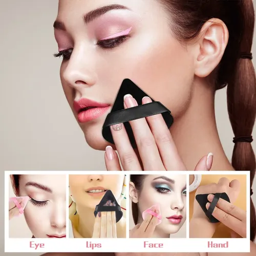Esponjas Triangulares De Polvo 12 Piezas, Terciopelo Rosa,