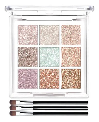 Paleta De Sombra Glitter 9 Colores Wugbc