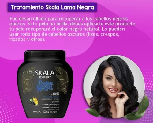 Crema Skala Expert P/ Cabellos Lama Negra Carbón Activado 1 Kg