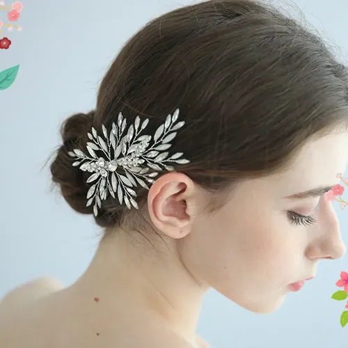 Broche De Pelo De Cristal Para Boda Elegante Y Hermoso