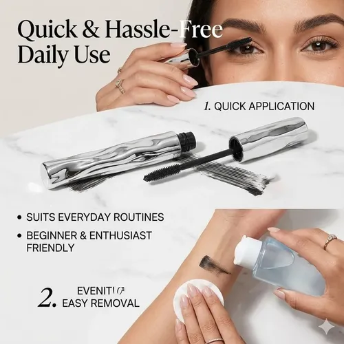Black Waterproof Metal Wand Mascara With Tubing Technology