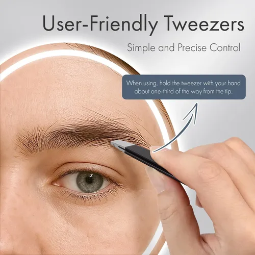 Pinzas De Precisión Para Cejas Acero Inoxidable Paquete 2