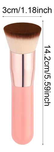 Brocha Maquillaje Plana Mango Madera Sintética