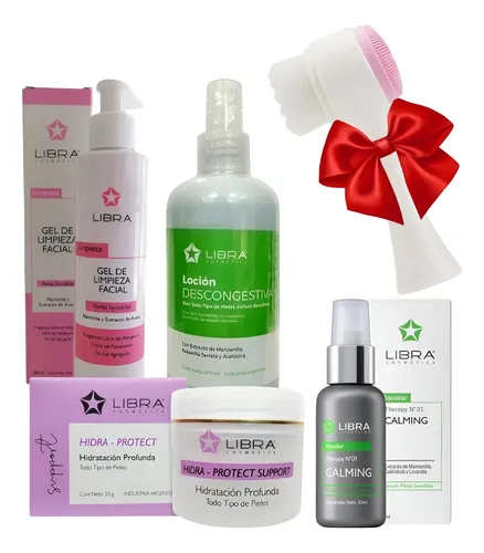 Kit Rutina Skincare Piel Sensible Rosacea Acne Libra Cepillo