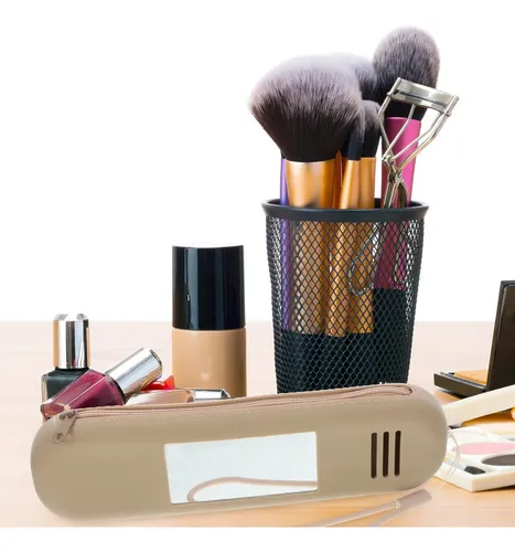 Bolsa De Cosméticos De Viaje Con Soporte Para Cepillos Facia Beige