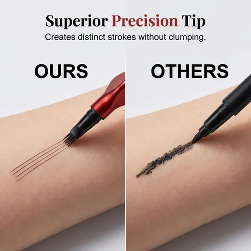 Lápiz Microblading Para Cejas 4 Puntas Marrón Apryew