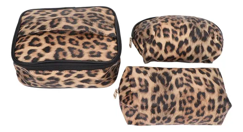 Mujer Bolsa De Maquillaje Portátil Patrón Leopardo (xy)