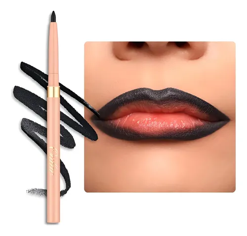 Delineador De Labios Y Ojos Oulac 01 Negro Retráctil Vegano
