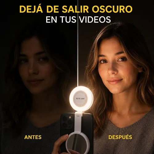 Aro De Luz Selfie Magnético M28 Espejo Soporte Celular Usb-c