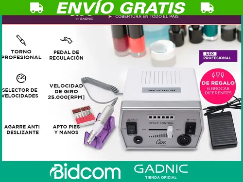 Kit Lámpara Led Uv 120w Bq5 Pro Gadnic Torno Uñas Eléctrico