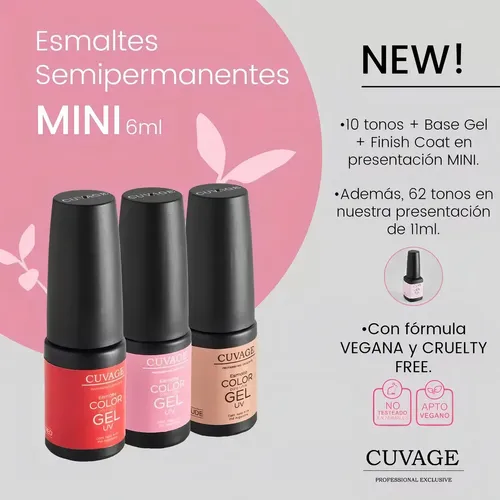 Cuvage Esmalte Semipermanente Color Gel Uv/ Led 6ml Color 001-Pure White