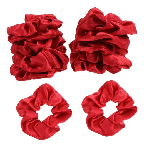 Pack 20 Scrunchies Navideños Rojos Para El Cabello