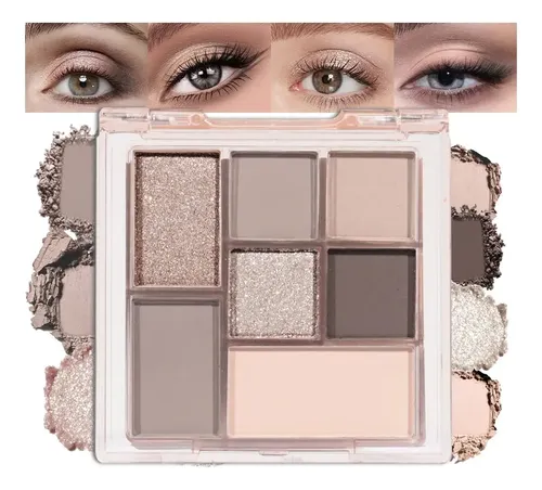 Cakaila Paleta Sombras 9 Colores Glitter Rosa Blanco