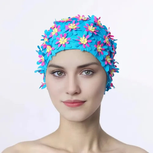 Gorro De Baño De Elastano De Poliéster Hecho A Mano Con Esta One-size