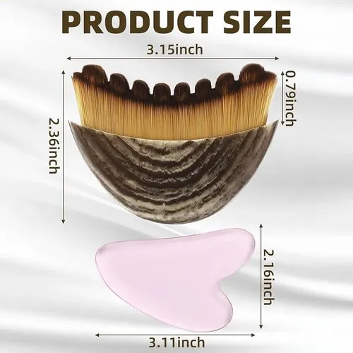 Nuevo Set De Brochas Faciales Y Gua Sha Para Contorno Linfát