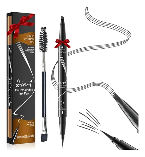 Lápiz De Cejas Microblading Impermeable Liayozl Gris 2-en-1
