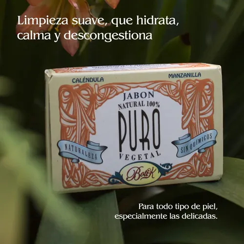 Jabón Vegetal En Barra Caléndula y Manzanilla 85gr Boti-k Puro